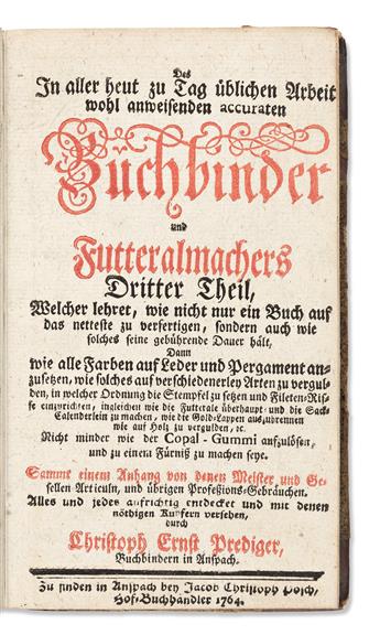 Prediger, Christoph Ernst (fl. circa 1750) Buchbinder und Futteralmachers.
